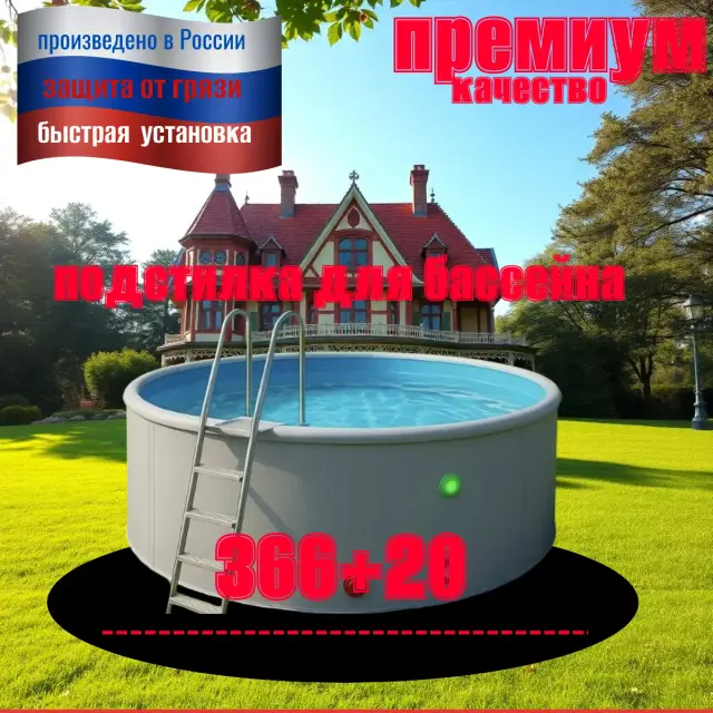 Подстилка для бассейна круглая, черный
